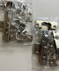 32 Hole Full Overlay Soft Close Cabinet Hinges For Kitchen Cabinets 35 Millimeter 3 Way Adjustable Clip On Plate Brushed Steel Gray Finish Easy Installation Heavy Duty Built To Last Modern Contemporary Hardware in packaging