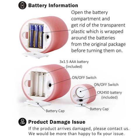 LED Flameless Candles With Remote Battery Operated 8 Pack Real Wax Look Pillar Candles battery compartment details