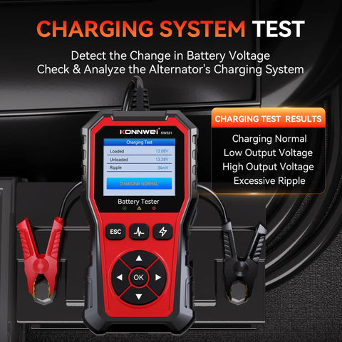 Universal 6V 12V 24V Car Battery Tester With Cloud Report For Quick Health Check Voltage Readout Charge Status And Cranking And Charging System Diagnostics In One Handy Automotive Tool on battery