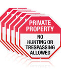 Tough As Nails 6 Pack 12 Inch Rustproof Aluminum Weather Resistant No Hunting Or Trespassing Signs For Outdoor Property Fences And Pastures.