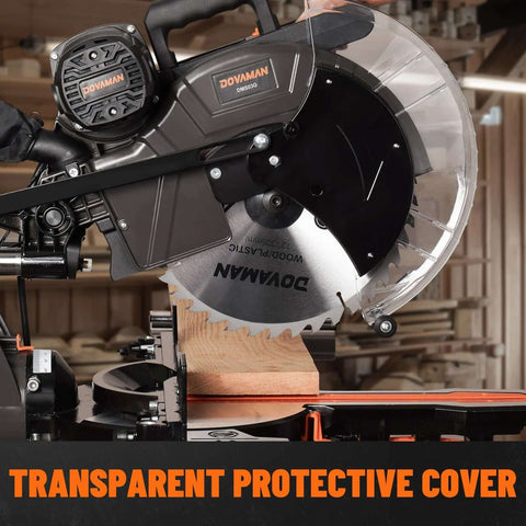 DOVAMAN 12-Inch dual-bevel sliding miter saw with transparent blade guard