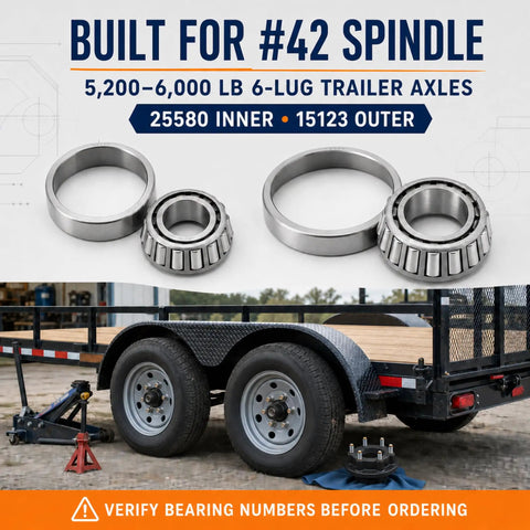 Road Warrior Four Wheel Trailer Bearing Kit For 5200 To 6000 Pound Axles Features No Sweat Swap Design With Tough 25580 Inner And 15123 Outer Seals For Reliable Daily Hauls