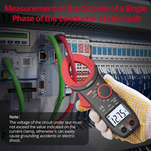 DIY Friendly Clamp Meter And Multimeter Combo With Auto Range 2000 Counts NCV TRMS 600A AC Clamp measuring in electrical panel