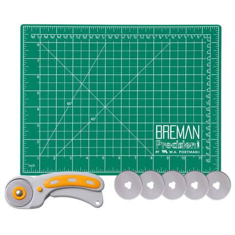 Self Healing Cutting Mat And Rotary Cutter Set For Fabric 9x12 Inches, Ideal For Quilting And Sewing Projects, Includes 45mm Cutter Wheel