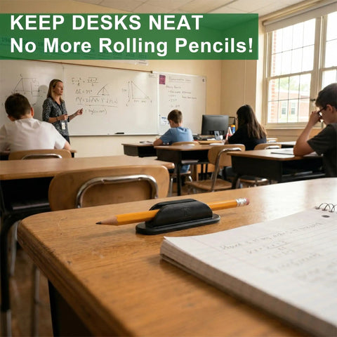Classroom with 10 Pack Adhesive Silicone Pencil Holders for Desk, Wall, Clipboard and Laptop with 15 Upgraded Sticky Pads.