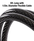 Close-up of Set Your Own Four Digit Combination Bike Lock With Braided Steel Cable And Weather Resistant Vinyl Coating, 5 ft long