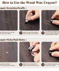 How to use Dual Tip Furniture Markers And Wood Filler Putty Kit Knock Out Tough Floor Scratches Fast 13 Piece Furniture Repair Set.