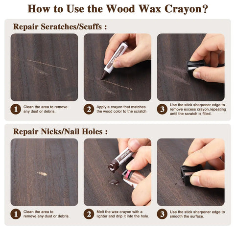 How to use Dual Tip Furniture Markers And Wood Filler Putty Kit Knock Out Tough Floor Scratches Fast 13 Piece Furniture Repair Set.