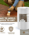 Premium Penetrating Masonry Sealer For Concrete Brick And Pavers Sets Up Tough As Nails Water Barrier in 55 Gallon drum applied on pavers.