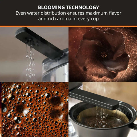 8 Cup Drip Coffee Maker With SCA Certification And Blooming Technology For Barista Quality At Home showcasing blooming technology