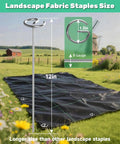 12 Inch 8 Gauge Circle Top Landscape Fabric Staples Galvanized Steel Garden Pins For Weed Barrier Sod Landscaping Outdoor Use Pack Of 25 50 Or 100 Pcs Heavy Duty Rust Resistant Stakes
