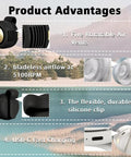 Product advantages showing features of the Ultra Light Clip On Bladeless USB Fan 360 Degree Rotatable 3 Speed Silent Mini Portable Fan