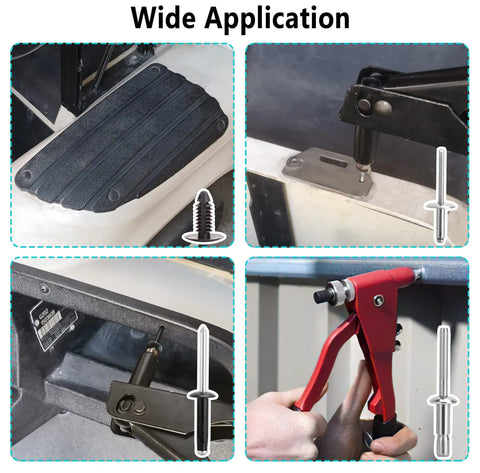 Golf Cart Rivet Kit For EZGO TXT 1994 And Later Complete Body Hardware Set installation on golf cart surfaces and panels.