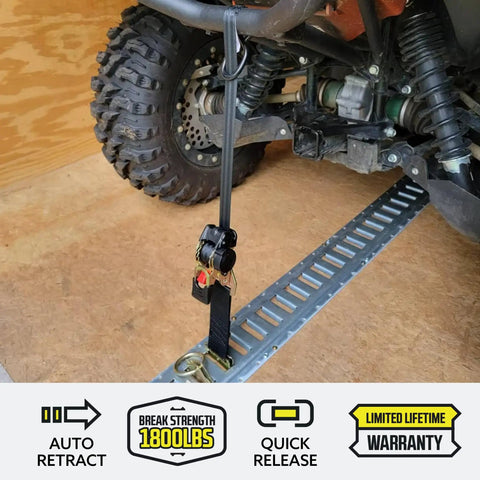 Heavy Duty Retractable Ratchet Straps For E Track And Bolt On Mounting Pack Of 2 1 Inch By 6 Feet 4000 Lbs Break Strength