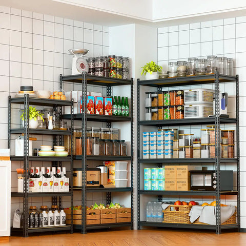 Rock Solid 5 Tier Metal Storage Shelving Rack With Boss Level Weight Support And Easy Adjustable Shelves Perfect For Garage Kitchen Or Laundry Rooms Making Organization A Breeze