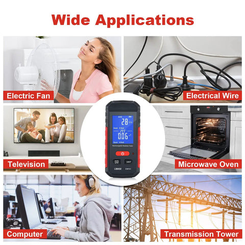 EMF Meter 3 In 1 Electric Field Magnetic Field And Temperature Tester With Large LCD Rechargeable EMF Detector applications