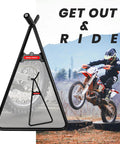 Beefy Heavy Duty Triangle Motorcycle Stand Universal Kickstand For 80 To 500cc Dirt Bikes Supermoto Motocross Enduro Dual Sport Durable Steel Construction Black