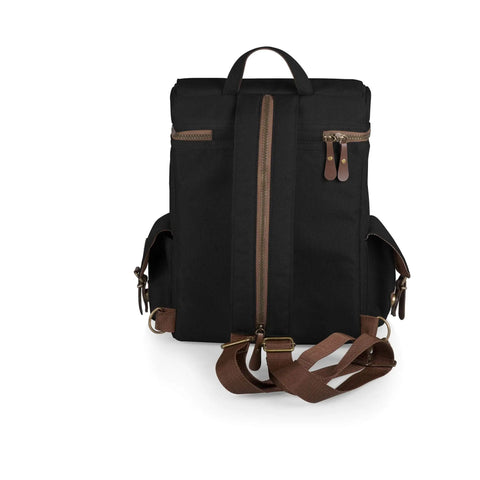 Back view of Top Shelf Star Wars Empire Insulated Wine Tote Holds Three Bottles with smooth backpack straps in black.