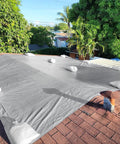 Heavy Duty Tough As Nails Waterproof Tarp 10x12 Ft All Weather Outdoor Tarp With Grommets And Reinforced Edges 12 Mil Thick UV Resistant on roof