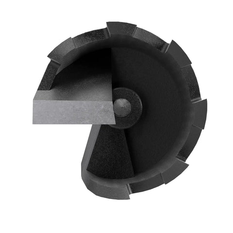 Close-up of Pro Grade Self Feed Drill Bit With Single Cutter For Woodworking Two And One Eighth Inch Aggressive Screw Thread