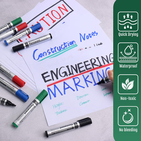 Extra Large Permanent Markers With Smooth As Butter Chisel Tips And Legit Fast Dry Waterproof Ink In Black Red Blue And Green For Crushing Through Cardboard Or Cranking Out Bold Labels With Zero Fade In This 12 Pack Bundle on documents.