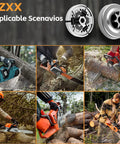 Chainsaw operation showcasing Three Eighths Inch 6 Tooth Sprocket Clutch Drum Bearing Chainsaw Parts Kit 7 Piece Set in use