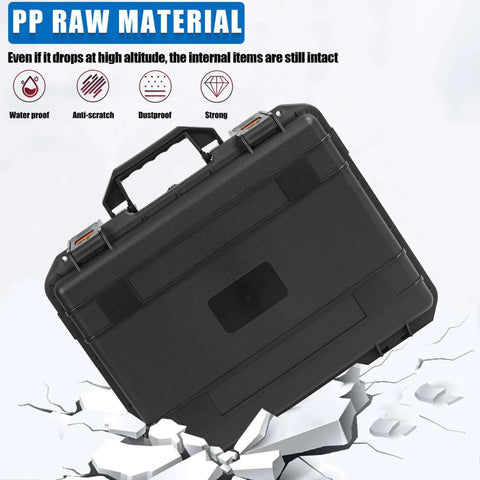 Rugged Hard Carrying Case With Thick Foam Padding For Pico Projectors And Tech Gear Built Different Shockproof Storage Box 16 by 12, strong black exterior.
