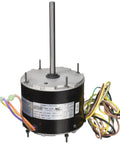 MARS 10458 outdoor condenser fan motor, 1/3-1/6 hp, 208-230V, 1075 rpm, with wiring harness and tall vertical shaft.