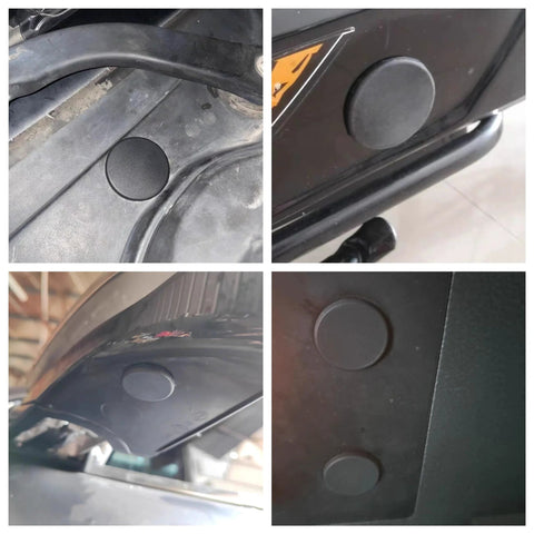 Assorted Rubber Plugs For Round Holes In Black Silicone Stoppers 110 Pieces In 9 Precise Sizes Installed In Car Panels