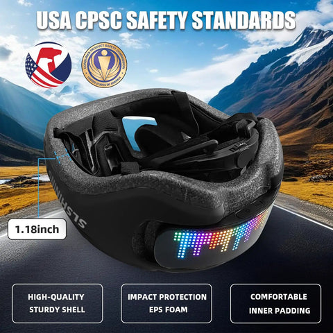 Smart Bike Helmet With Light For Adults And Teens, All Purpose Protective Gear For Mountain And Road Cycling, Electric Scooters, Skateboards, Roller Skating And EBikes, With EPS Padding And PC Shell, CPSC ASTM Certified