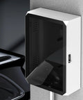 Heavy Duty Wall Mount EV Charger Cover For Outside Straight Up Weatherproof Electric Vehicle Charging Station Shell Built Tough With Key And Combination Lock Universal Tesla Fit mounted on wall.