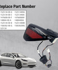 Slick Rear Left Charging Port Door Assembly For Tesla Model 3 And Model Y Years 2017 Through 2023 showing wiring and part numbers.
