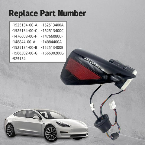 Slick Rear Left Charging Port Door Assembly For Tesla Model 3 And Model Y Years 2017 Through 2023 showing wiring and part numbers.