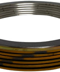 Spiral wound gasket, pack of 6, 2-inch pipe, yellow band with gray stripe, 304SS windings, graphite filler