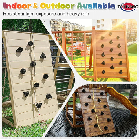 Large Rock Climbing Holds 20 Pack With Easy Mounting Hardware Three Shapes For Indoor Outdoor Climbing Walls Black Finish
