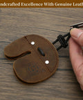 Hand adjusting strap on Genuine Leather Archery Finger Tab for Recurve Bow with upgraded metal buckle, non-slip guard.