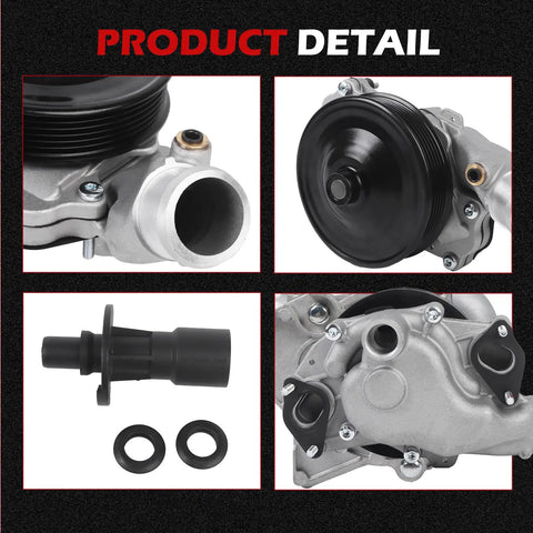 Badass Engine Water Pump With Seal Gasket Fits Range Rover Sport Discovery F Pace Jaguar Xf Xfr Xjr Lr4 3.0L 5.0L V8 2010 Through 2019 No Sweat Install showing pump and seals.