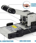 Heavy Duty Two Hole Paper Punch For 100 Sheets Of Paper With Hollow Core Technology And Samurai Steel Heads, ergonomic handle