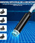 Top Tier 635 Gph Submersible Sump Pump With Brushless Motor Engineered For Ryobi 18v Cordless Battery setup in water.