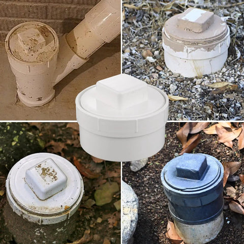 6-Inch PVC DWV Cleanout Plug Cap Female Sewer Adapter Fitting for Drainage Systems White for Home and Pro Use