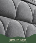 Close-up of the 56 Inch Velvet Wingback Headboard in Deep Gray from Top Shelf King Size Platform Bed Frame With 56 Inch Velvet Wingback Headboard In Deep Gray Rock Solid Steel Base Holds 1000 Lbs Smooth As Butter For Zero Creak Sleep.
