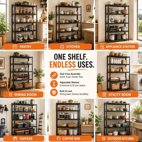 Three Tier Kitchen Storage Rack For Pots And Pans Adjustable Metal Organizer Shelf Heavy Duty Pan And Pot Holder