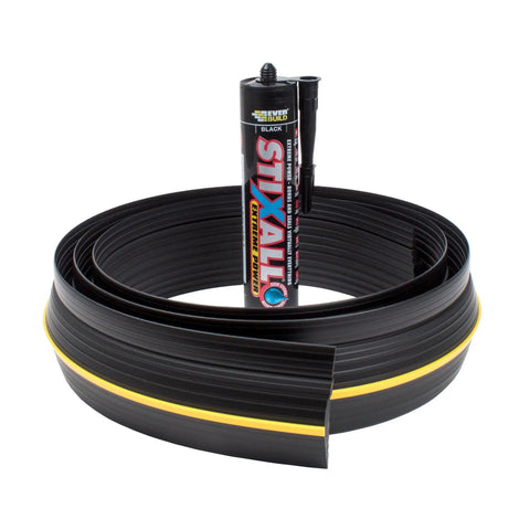 Beefed Up Garage Door Threshold Seal Kit With Adhesive And Bottom Weather Stripping For 10 Ft 6 In Wide Doors, 3.2 m