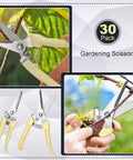 30 Pieces Garden Shears Pruning Scissors Heavy Duty Plant Clippers Set For Yard Work And Garden Pruning Hedge Trimming