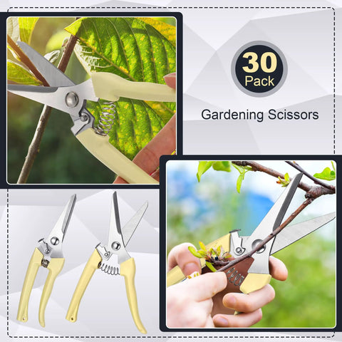 30 Pieces Garden Shears Pruning Scissors Heavy Duty Plant Clippers Set For Yard Work And Garden Pruning Hedge Trimming