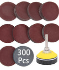 Built Tough 300 Piece 2 Inch Sanding Disc Set Packing 80 To 3000 Grit Grades And Fast Swap Backing Pad for heavy duty sanding.