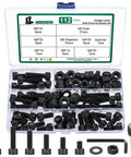 Beefy M8 Metric Screw Set With Hex Socket Head Cap Screws Nuts And Washers 12.9 Carbon Steel Black Oxide Assortment Kit