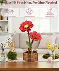 3D Wooden Flower Puzzles For Adults No Glue Needed Building Craft Kits For Cool Gift Ideas Housewarming And Relaxing Weekend Projects Laser Cut Realistic Floral Sets You Assemble And Display on table with decor