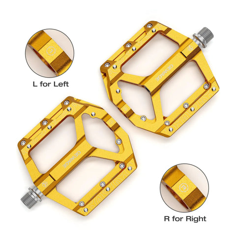 Grippy Non Slip Aluminum Flat Bike Pedals With Big Platform For Road Mountain BMX MTB 9 Sixteenth Inch Spindle Sealed Bearings