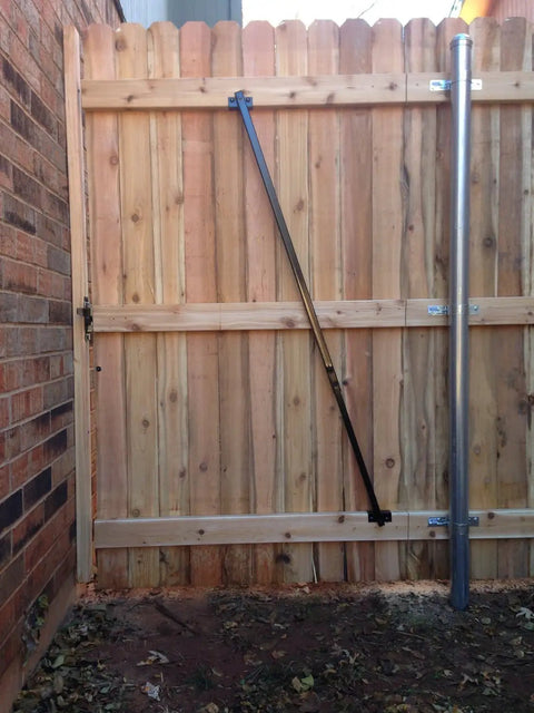No Sag Gate Brace Kit For Wood And Ornamental Gates Up To Eight Feet Tall And Six Feet Wide Installs In Minutes Keeps Your Gate From Sagging And Dragging A DIY Gate Fix For New Or Existing Gates installed on wooden fence gate
